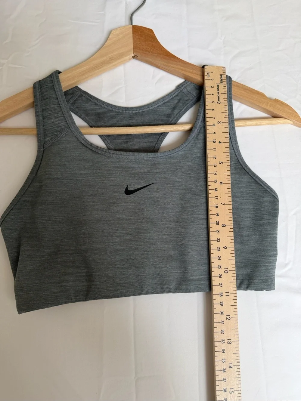 Nike Heathered Charcoal Racerback Sports Bra